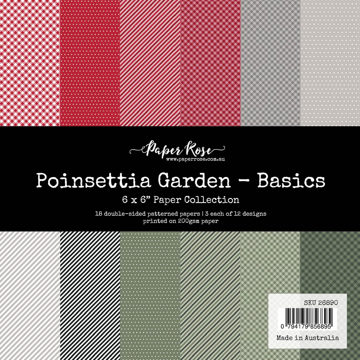 Poinsettia Garden Basics 6x6 Paper Collection 26890 - Paper Rose Studio