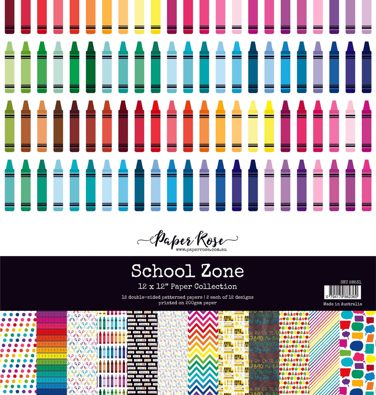 School Zone 12x12 Paper Collection 28531 - Paper Rose Studio