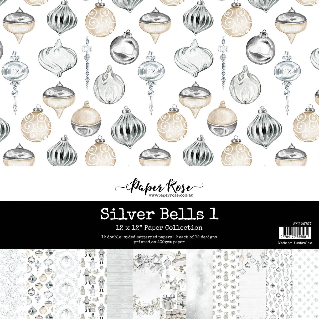 Silver Bells 1 12x12 Paper Collection 26797 - Paper Rose Studio