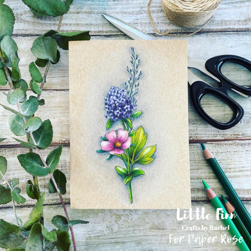 Sketchy Floral - Hello 4x6" Clear Stamp Set 19075 - Paper Rose Studio