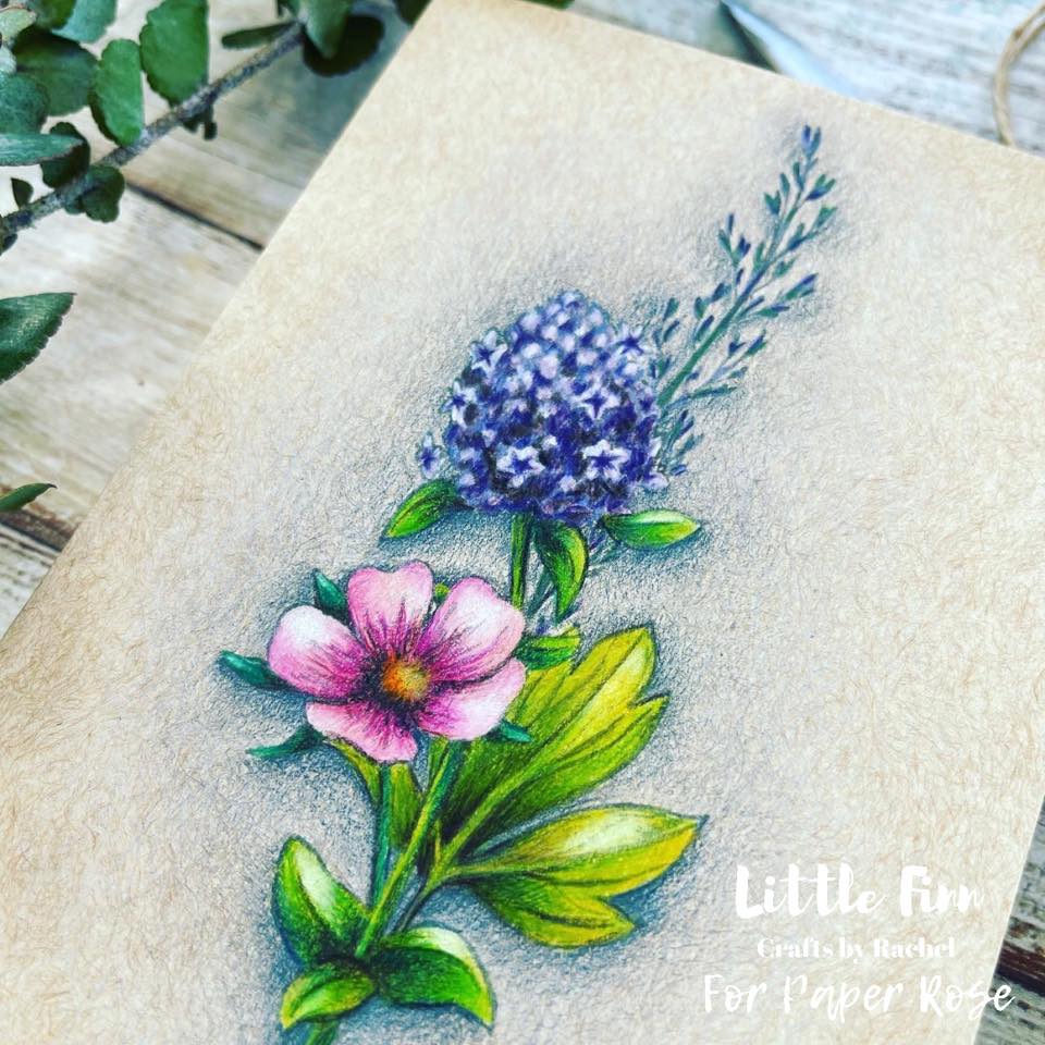 Sketchy Floral - Hello 4x6" Clear Stamp Set 19075 - Paper Rose Studio