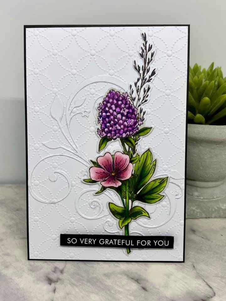 Sketchy Floral - Hello 4x6" Clear Stamp Set 19075 - Paper Rose Studio