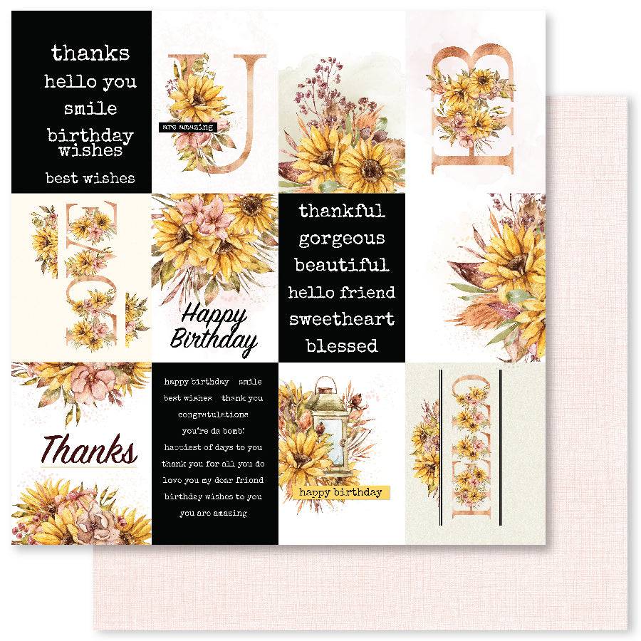 Sunflower Garden F 12x12 Paper (12pc Bulk Pack) 27598 - Paper Rose Studio