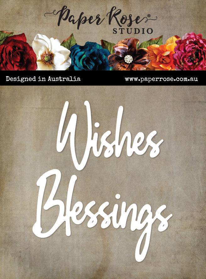 Tall Script Words Wishes Blessings Metal Cutting Die 26110 - Paper Rose Studio