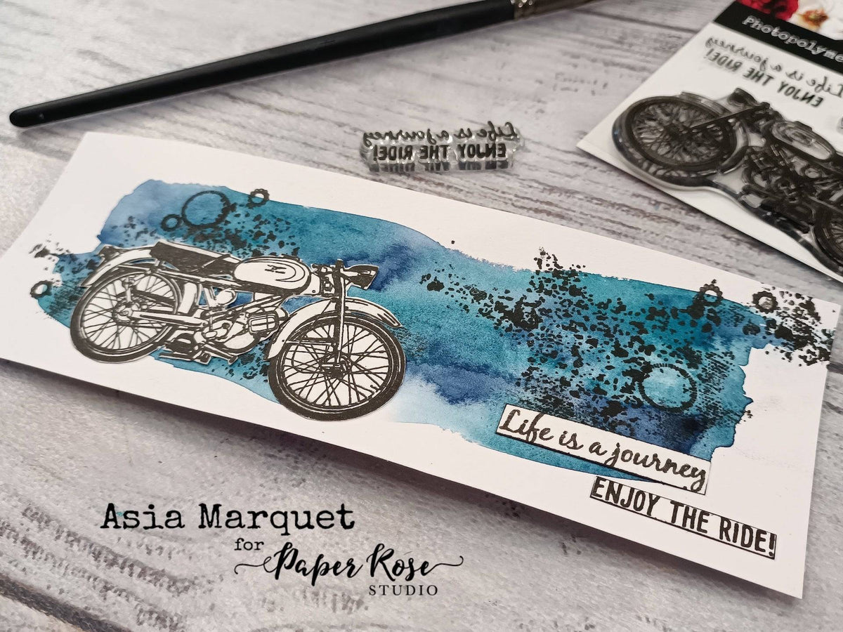 Vintage Motorcycle Clear Stamp Set 17604 - Paper Rose Studio