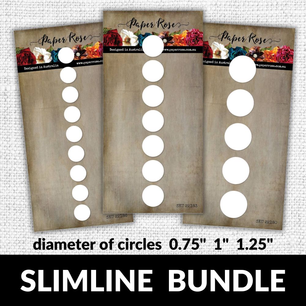 Slimline Circle Strip Metal Cutting Die Bundle - 0.75" 1" 1.25" 22180 22183 22186