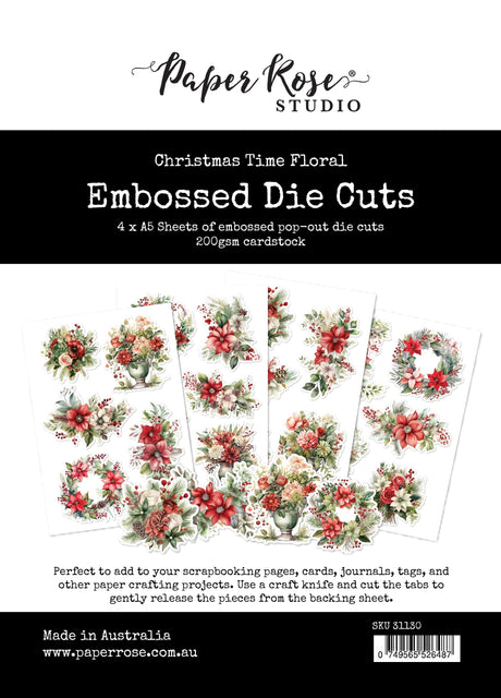 Christmas Time Floral Embossed Die Cuts 31130 - Paper Rose Studio