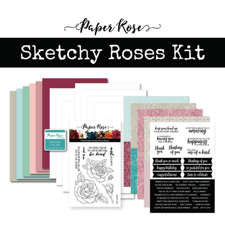 Sketchy Roses Cardmaking Kit 19038 - Paper Rose Studio