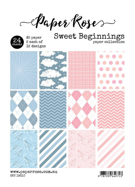 Sweet Beginnings A5 24pc Paper Pack 19310 - Paper Rose Studio
