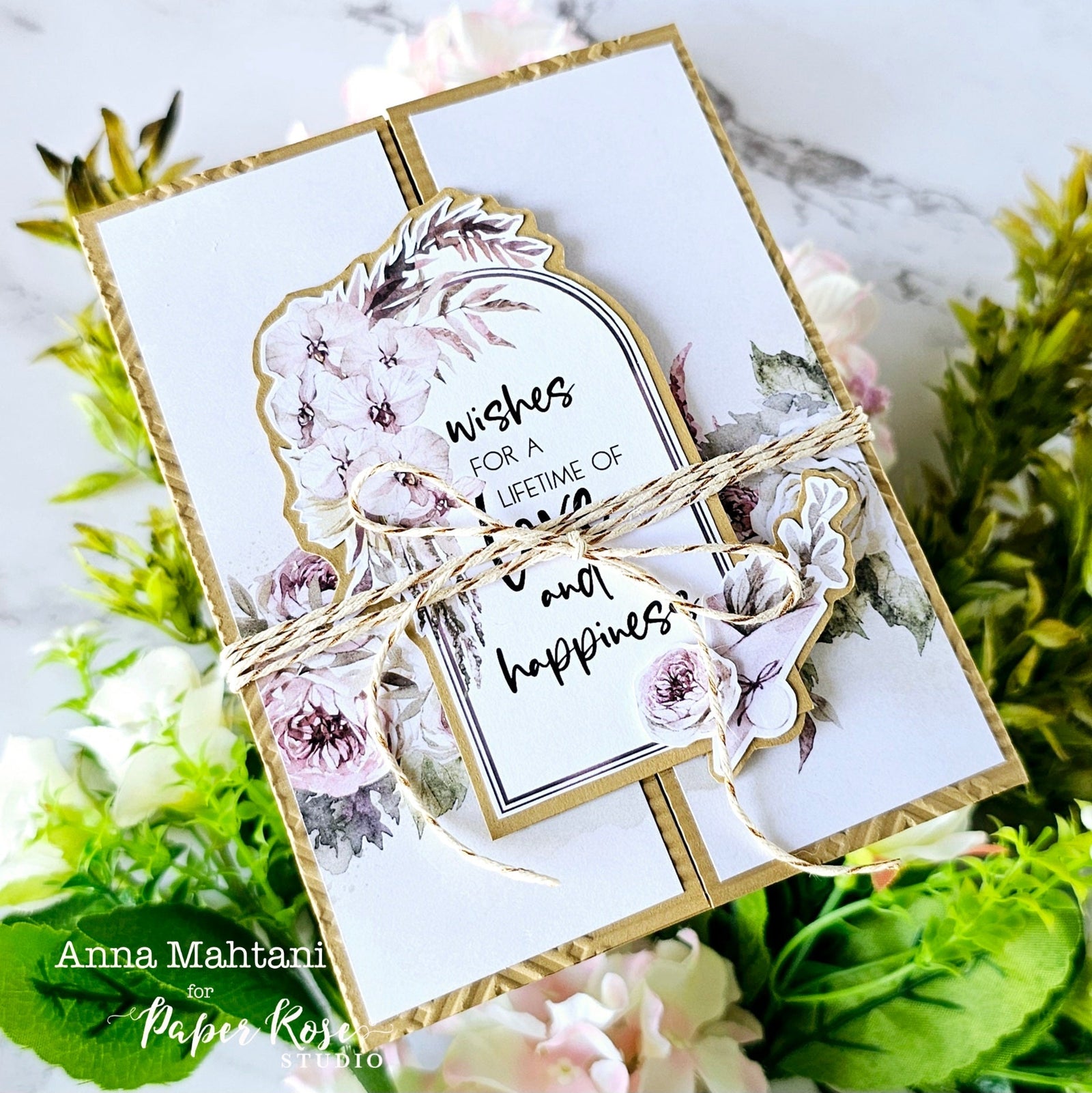 Boho Wedding Fancy Fold Card - Anna Mahtani