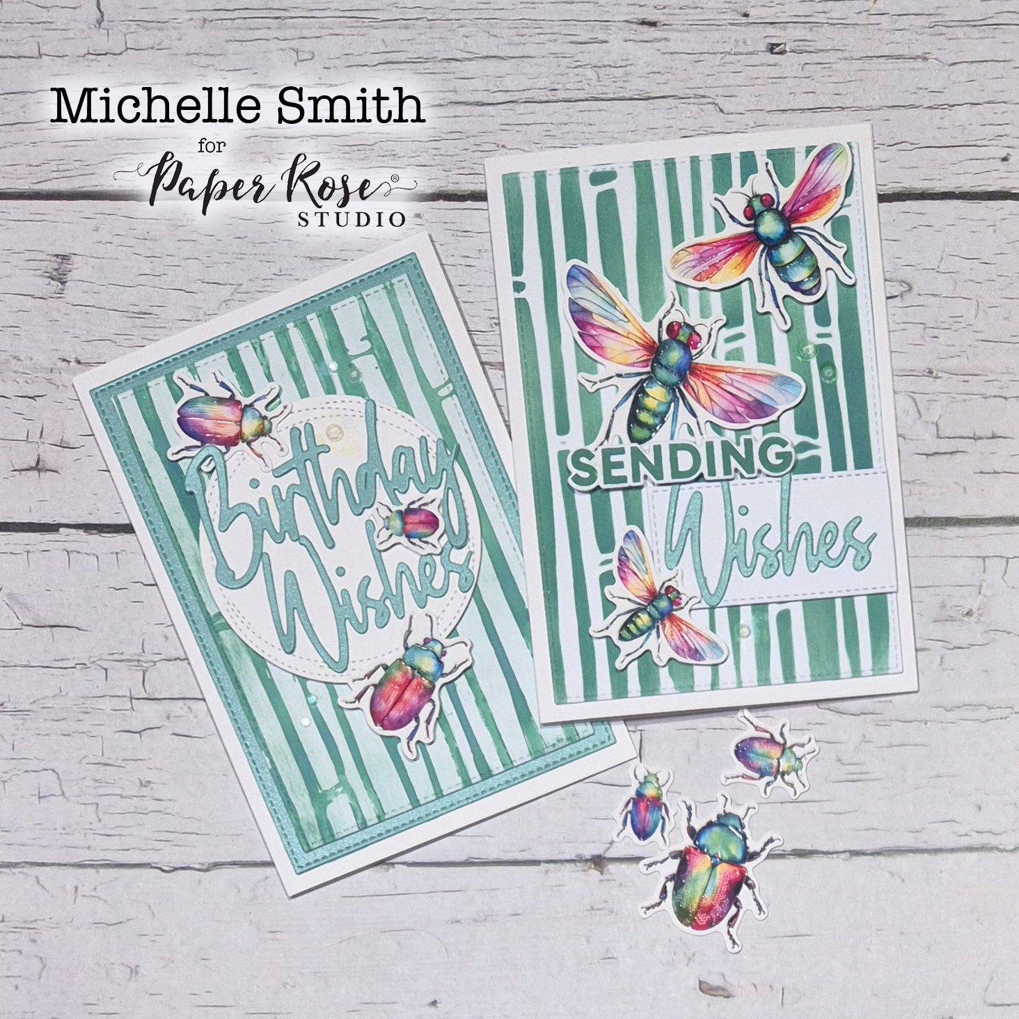 Bamboo Stenciled Cards - Michelle Smith