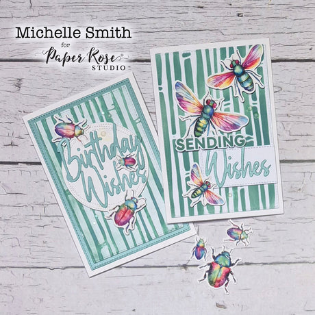 Bamboo Stenciled Cards - Michelle Smith
