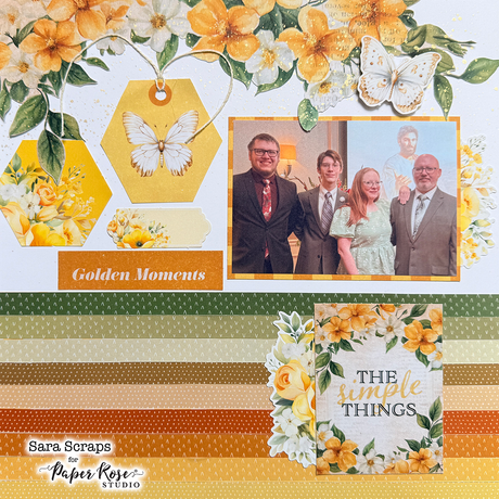Bees & Butterflies Scrapbook Layout - Sara Scraps