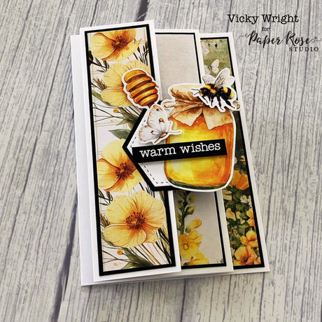 Bees & Butterflies Fun Fold Card - Vicky Wright