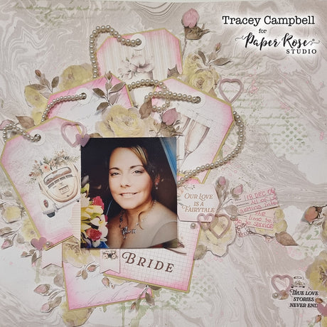 Wedding Joy Basics Scrapbook Layout - Tracey Campbell