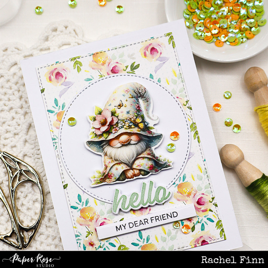 Butterfly Gnomes/Stacked Sentiments Cards - Rachel Finn