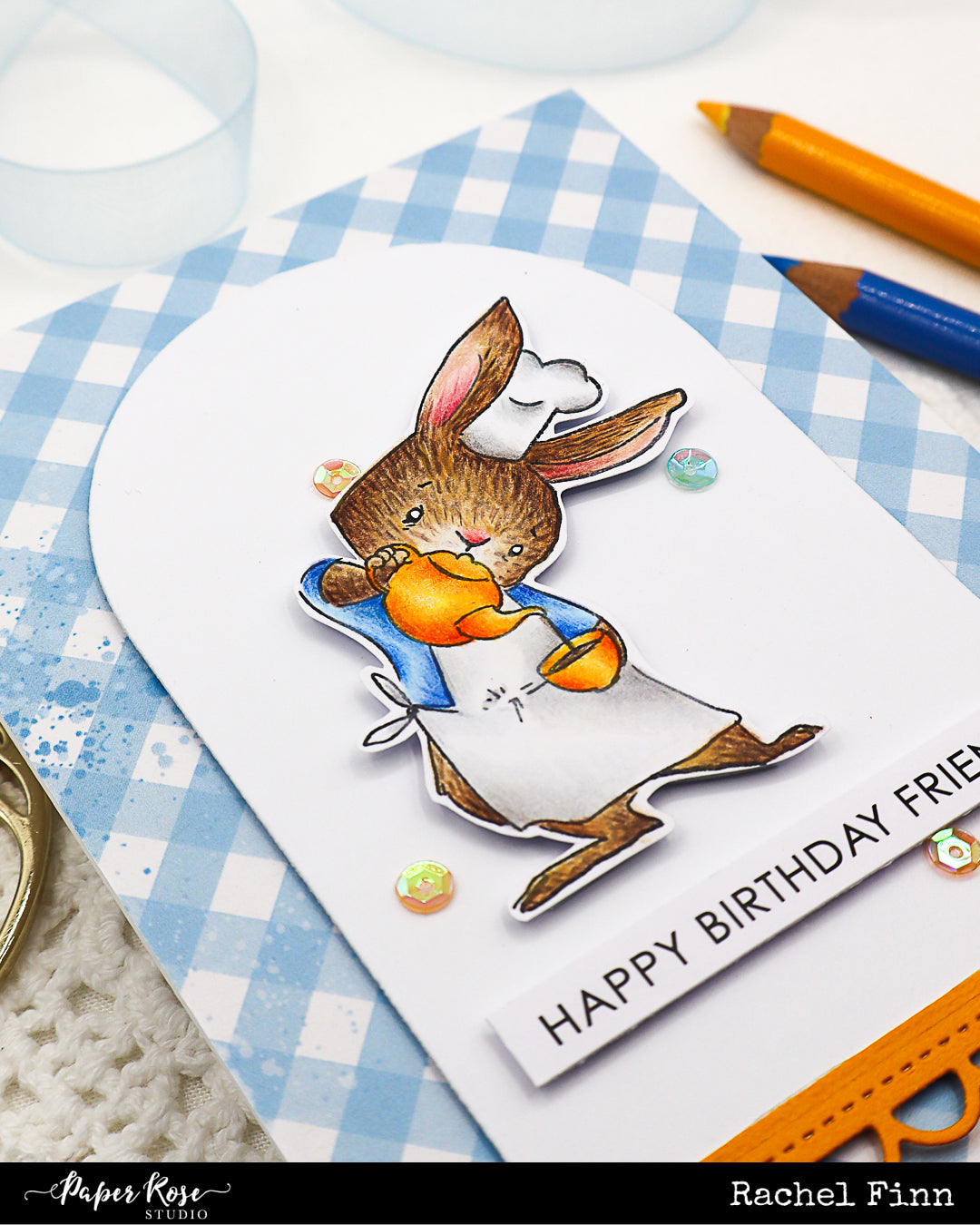 Waiter Bunny Card - Rachel Finn