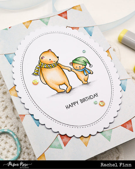 Cozy Winter Stamped Card Set - Rachel Finn