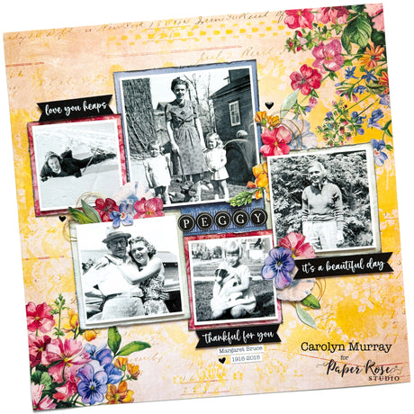 Flower Shoppe Basics Scrapbook Layout - Carolyn Murray