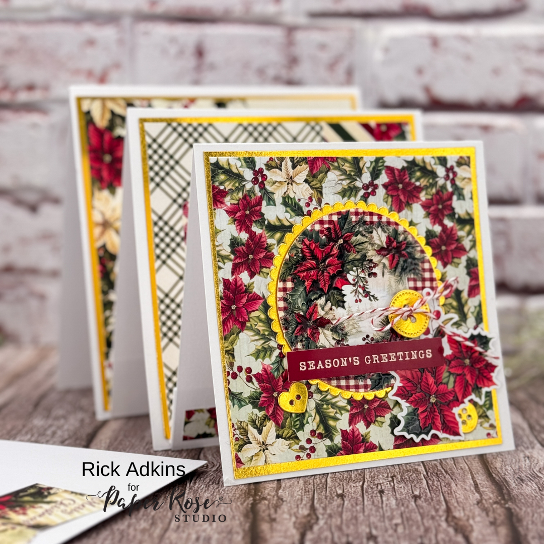 Christmas Holly Fancy Fold Card - Rick Adkins