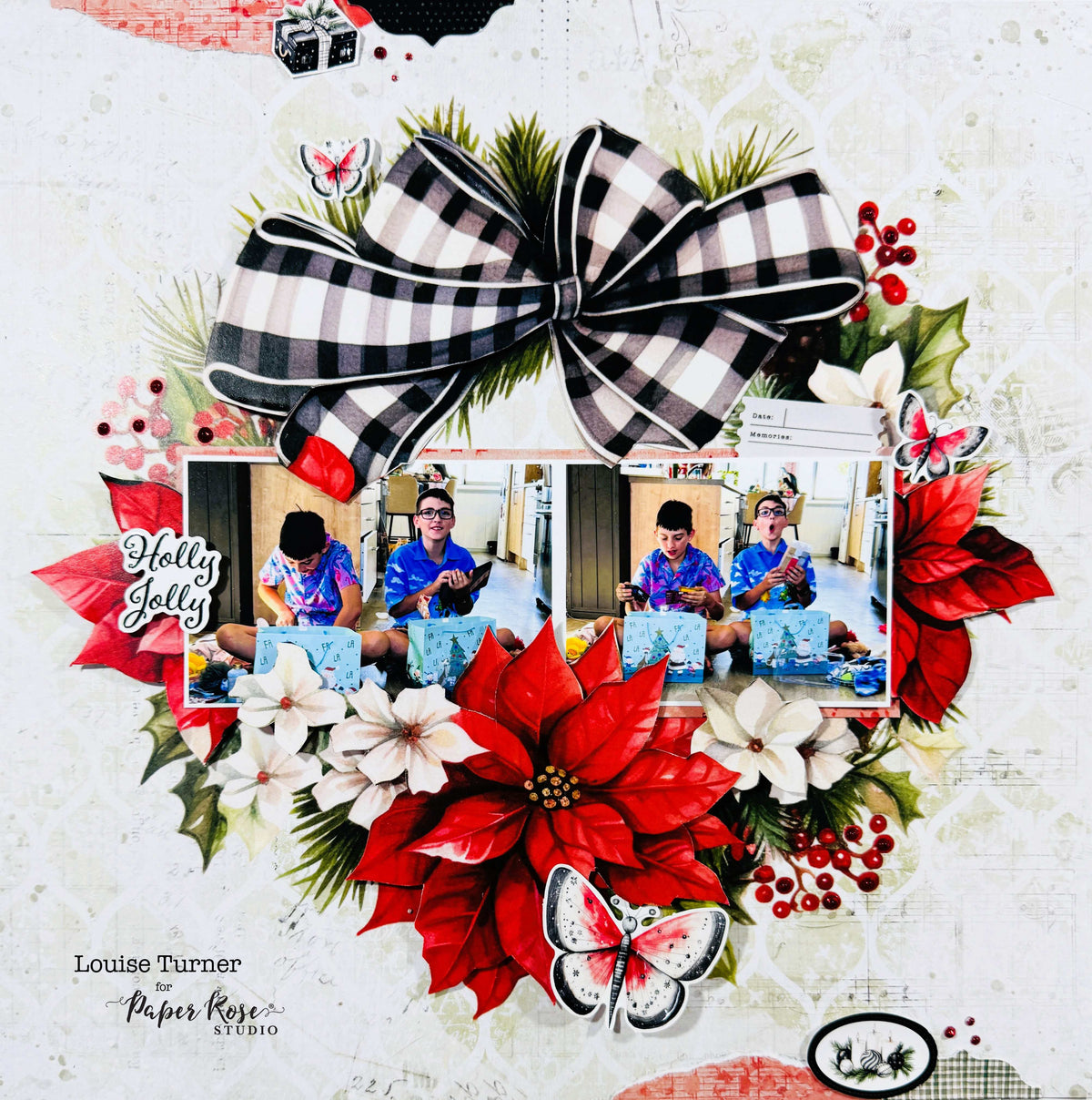 Christmas Wishes Scrapbook Layout - Louise Turner