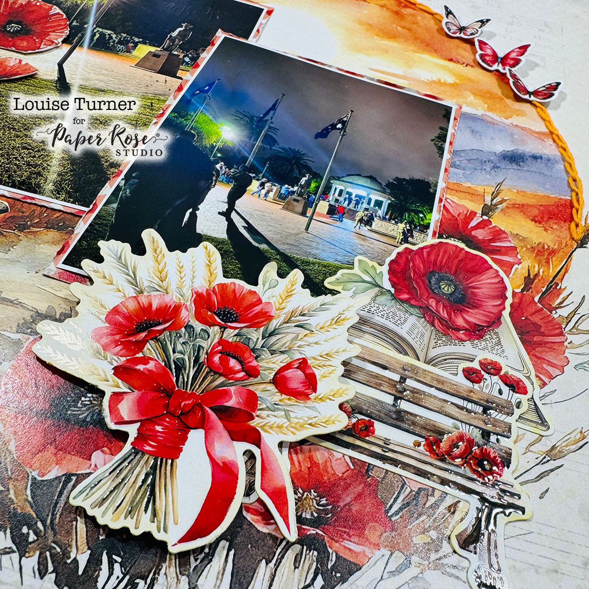 Poppy Garden Scrapbook Layout - Louise Turner