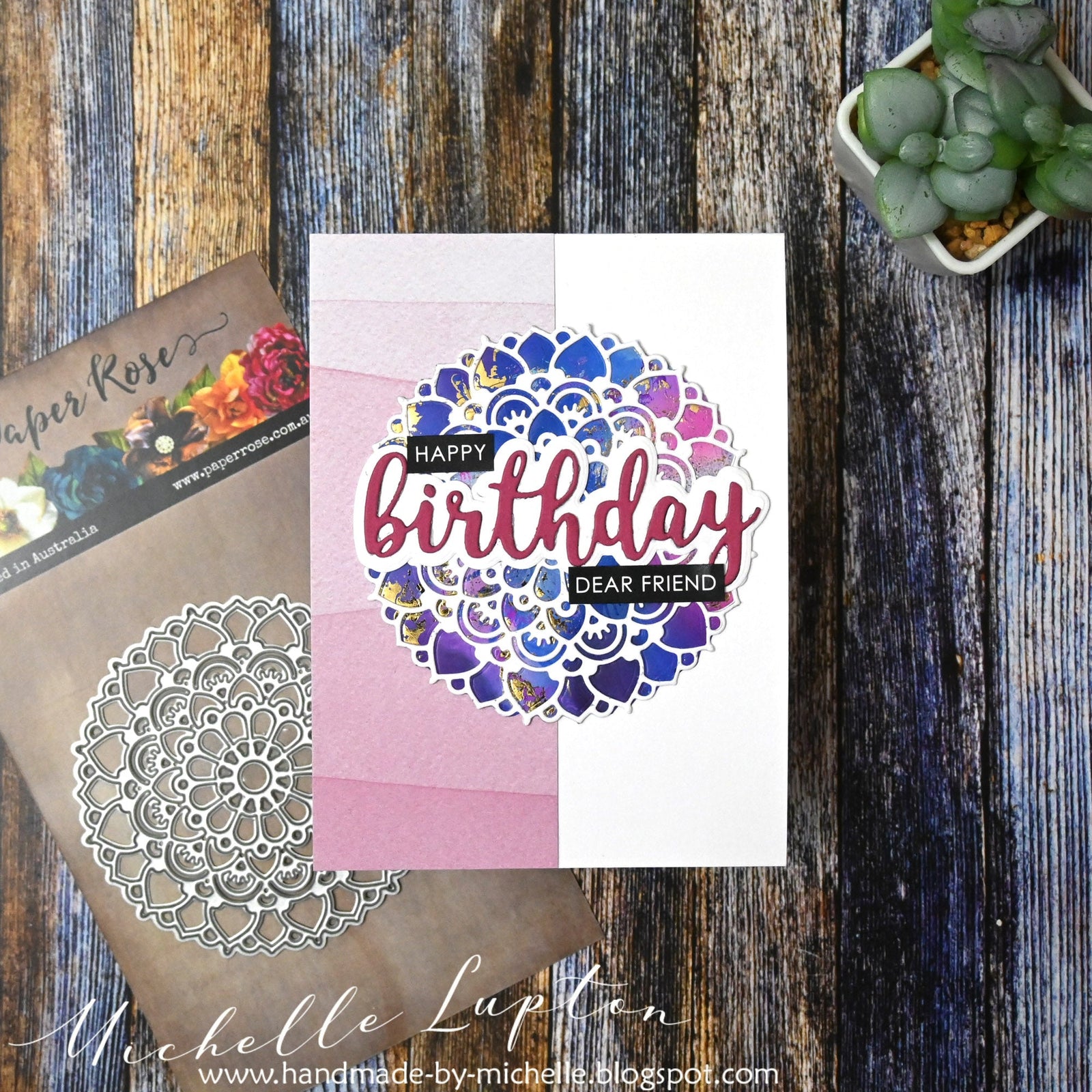 Alcohol Ink Mandala Card - Michelle Lupton