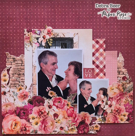 Vintage Rose Scrapbook Layout - Debra Beer