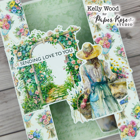 Flower Shoppe Accordion Fold Card - Kelly Wood