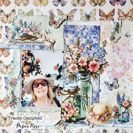 Flower Shoppe Scrapbook Layout - Tracey Campbell