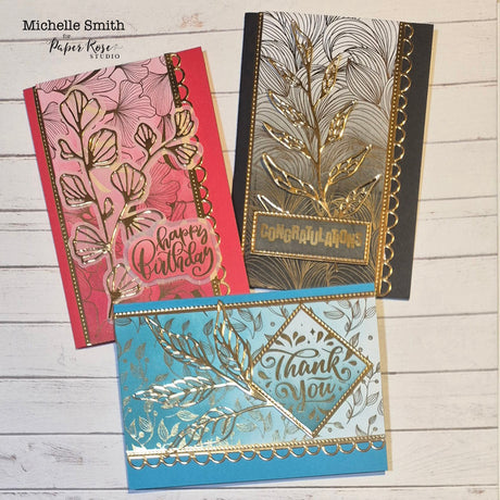 Gold Foil Floral Background Cards - Michelle Smith