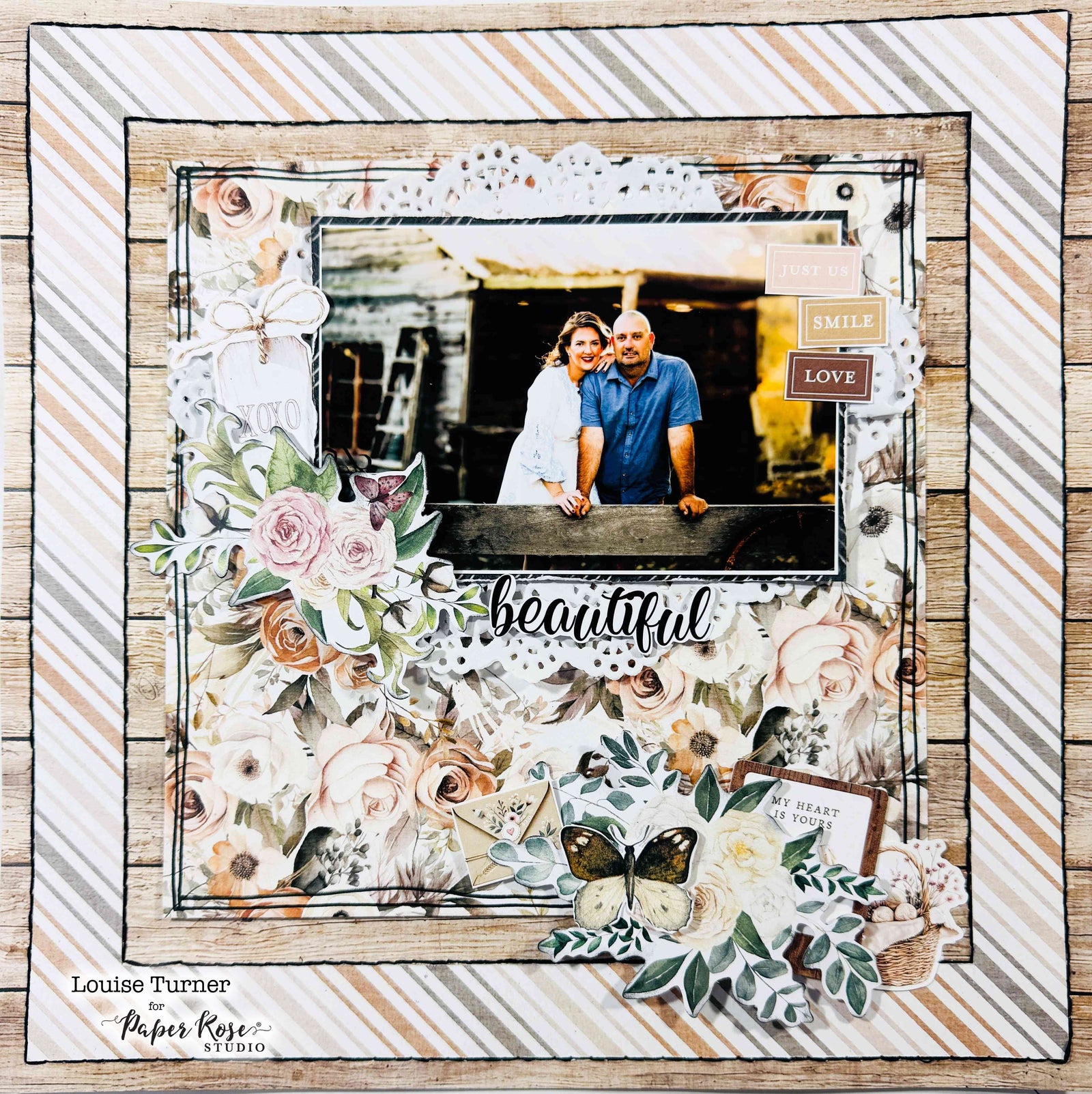 Heart & Home Patterns Scrapbook Layout - Louise Turner