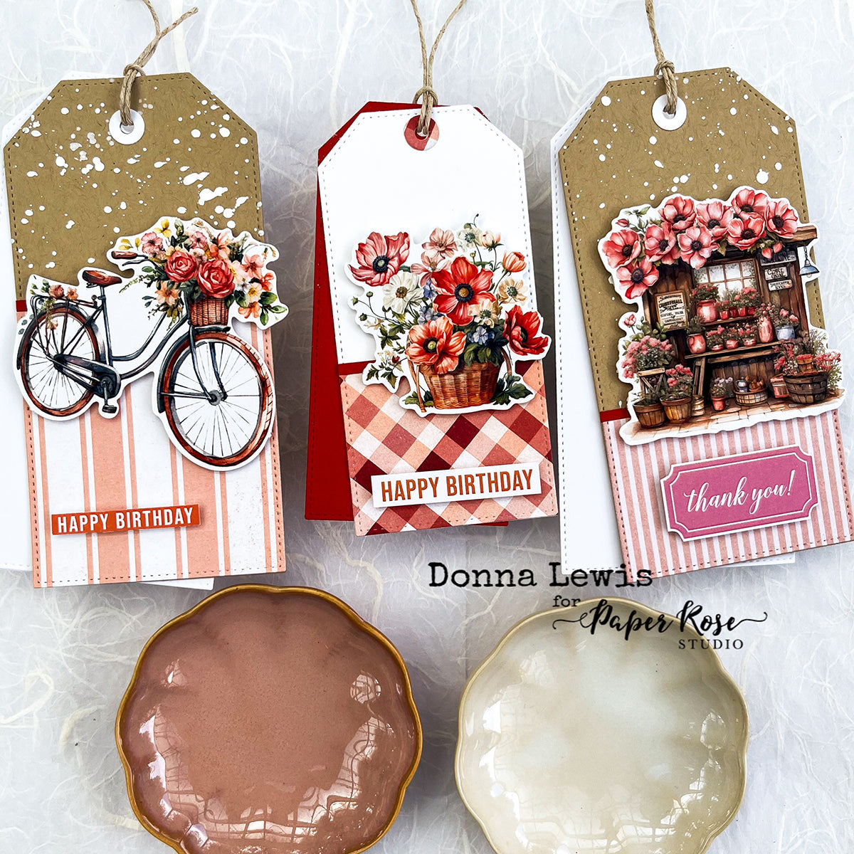 Vintage Rose Gift Tags & Cards - Donna Lewis