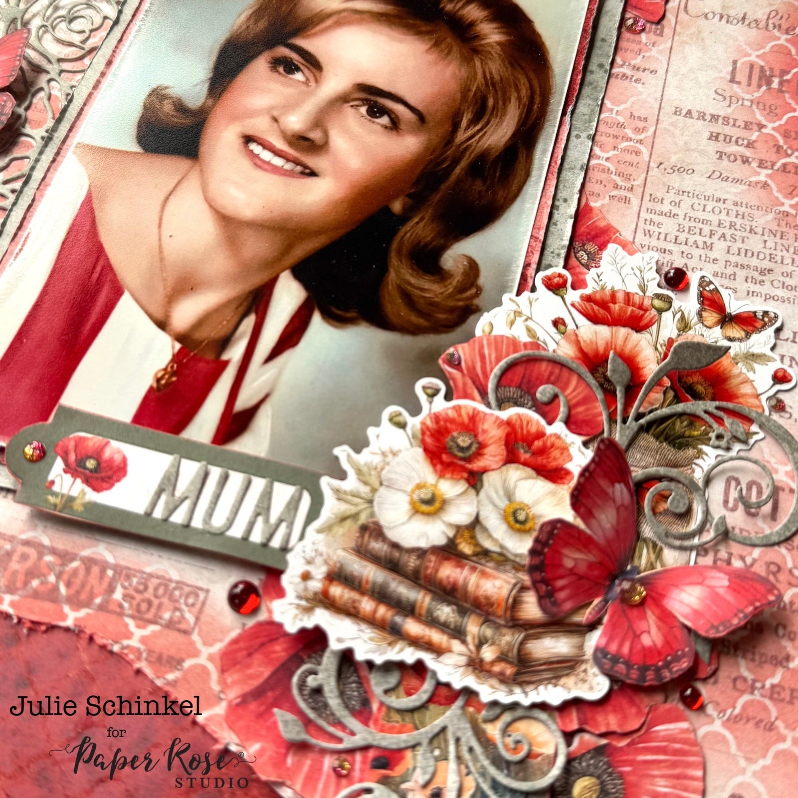 Poppy Garden Scrapbook Layout - Julie Schinkel