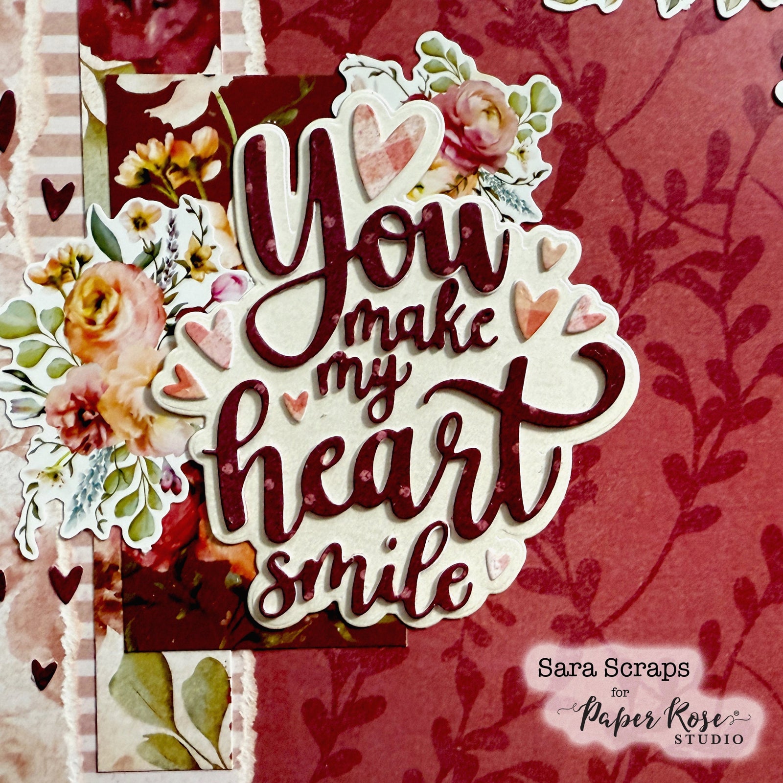Vintage Rose Scrapbook Layout - Sara Scraps