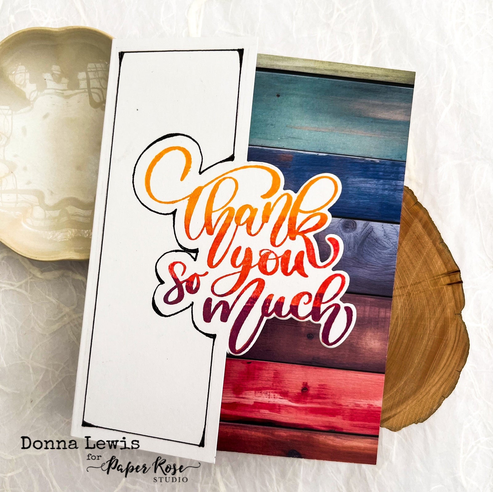 Thank You Stacked Sentiments Card - Donna Lewis