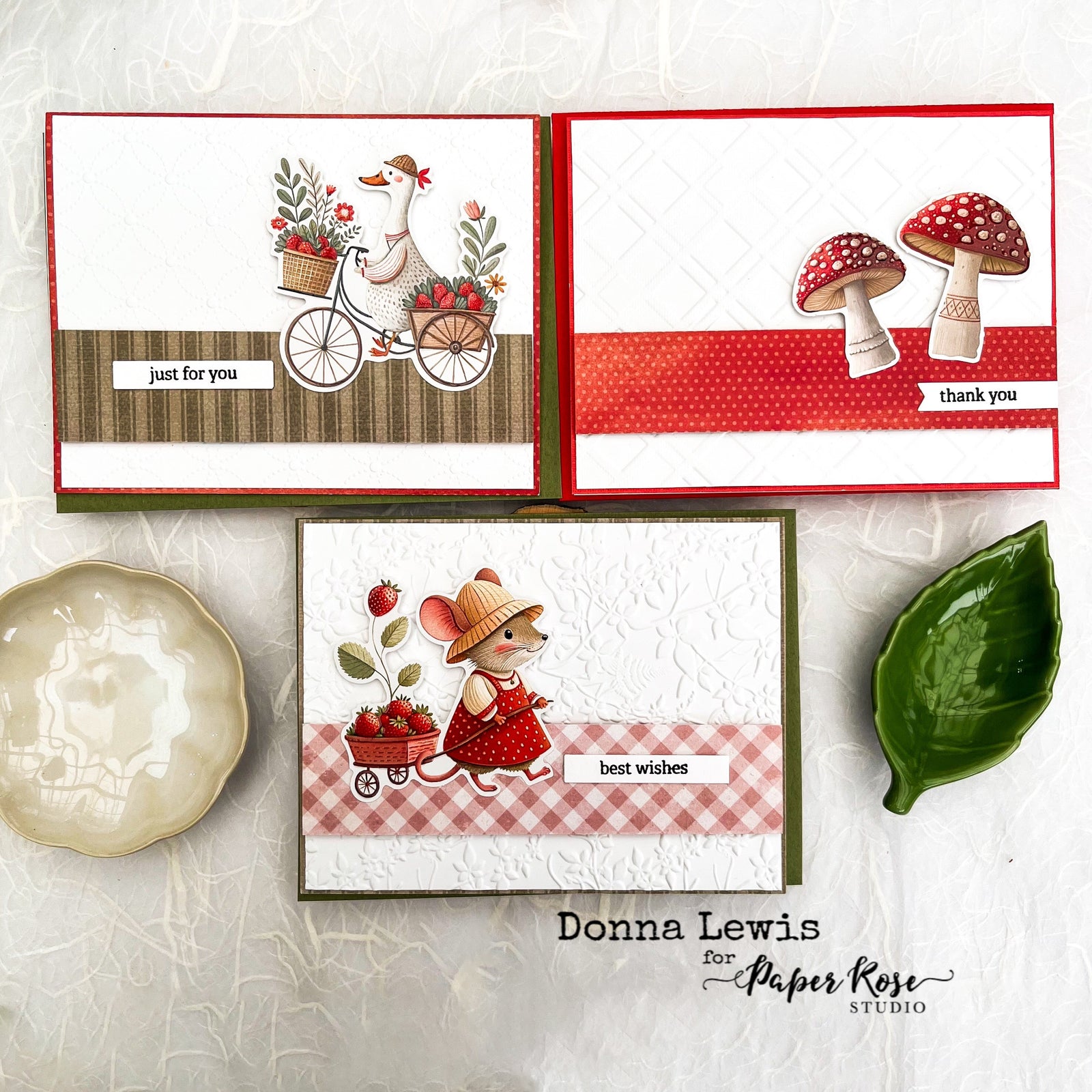 Strawberry Friends Cards - Donna Lewis