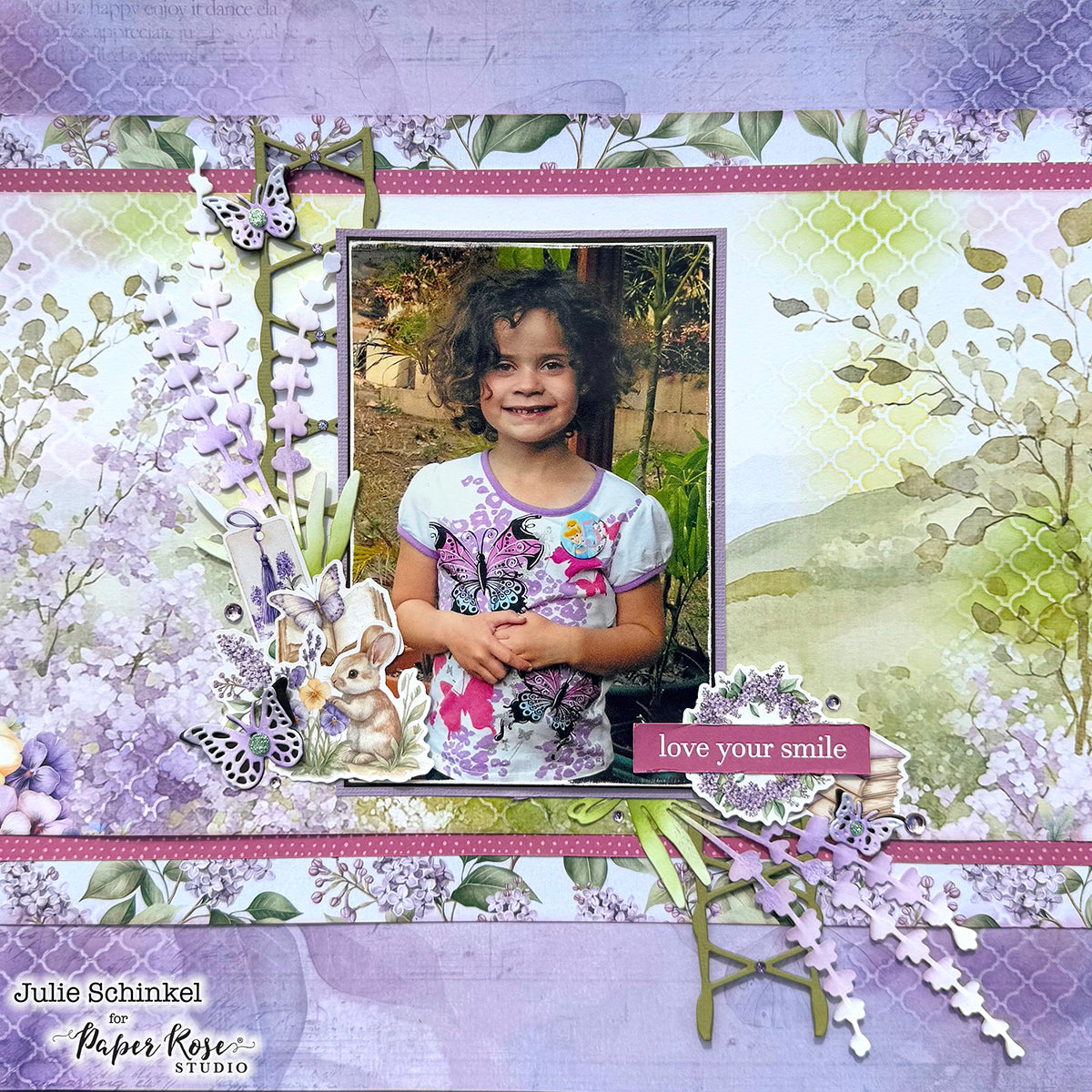 Petals & Pansies Scrapbook Layout - Julie Schinkel