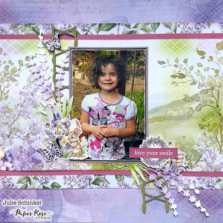 Petals & Pansies Scrapbook Layout - Julie Schinkel