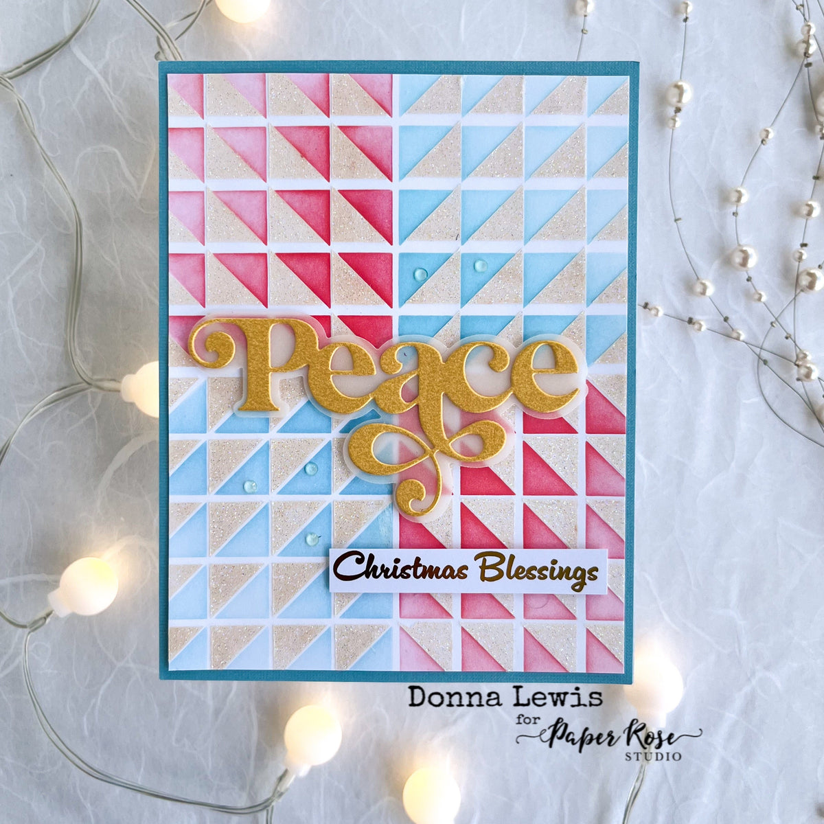 - Triangle Burst Stenciled Christmas Cards - Donna Lewis