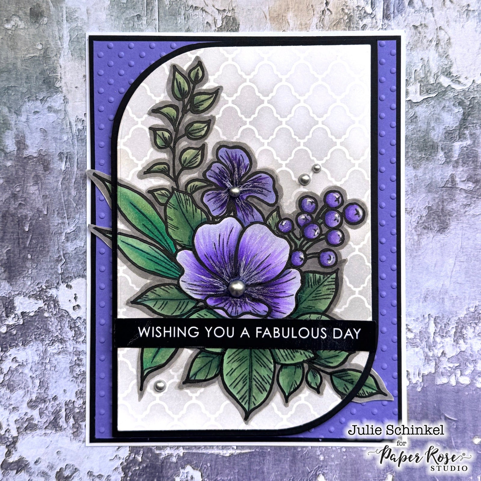 Hayley's Bouquet Stamped Card - Julie Schinkel