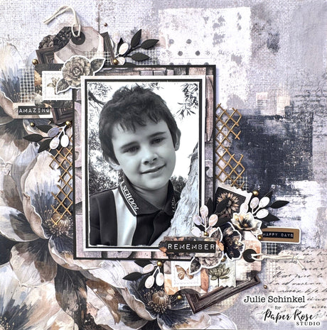 Ink & Ivory Scrapbook Layout - Julie Schinkel