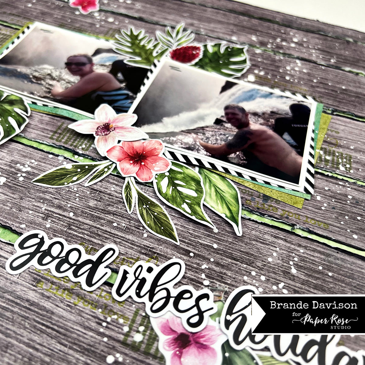 Good Vibes Holiday Scrapbook Layout - Brande Davison