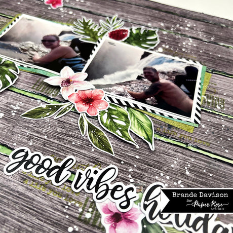 Good Vibes Holiday Scrapbook Layout - Brande Davison
