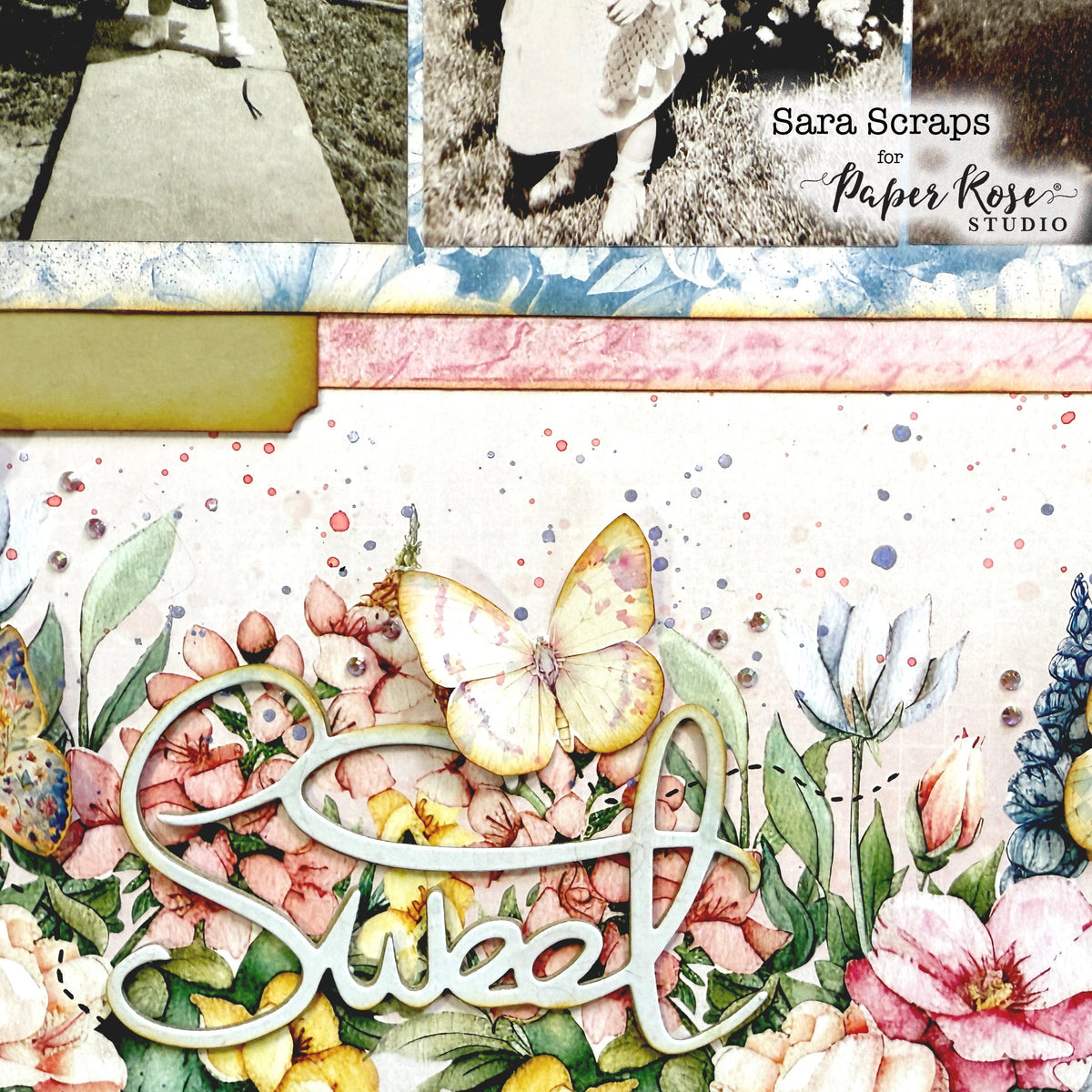 Flower Shoppe Scrapbook Layout - Sara Mishler