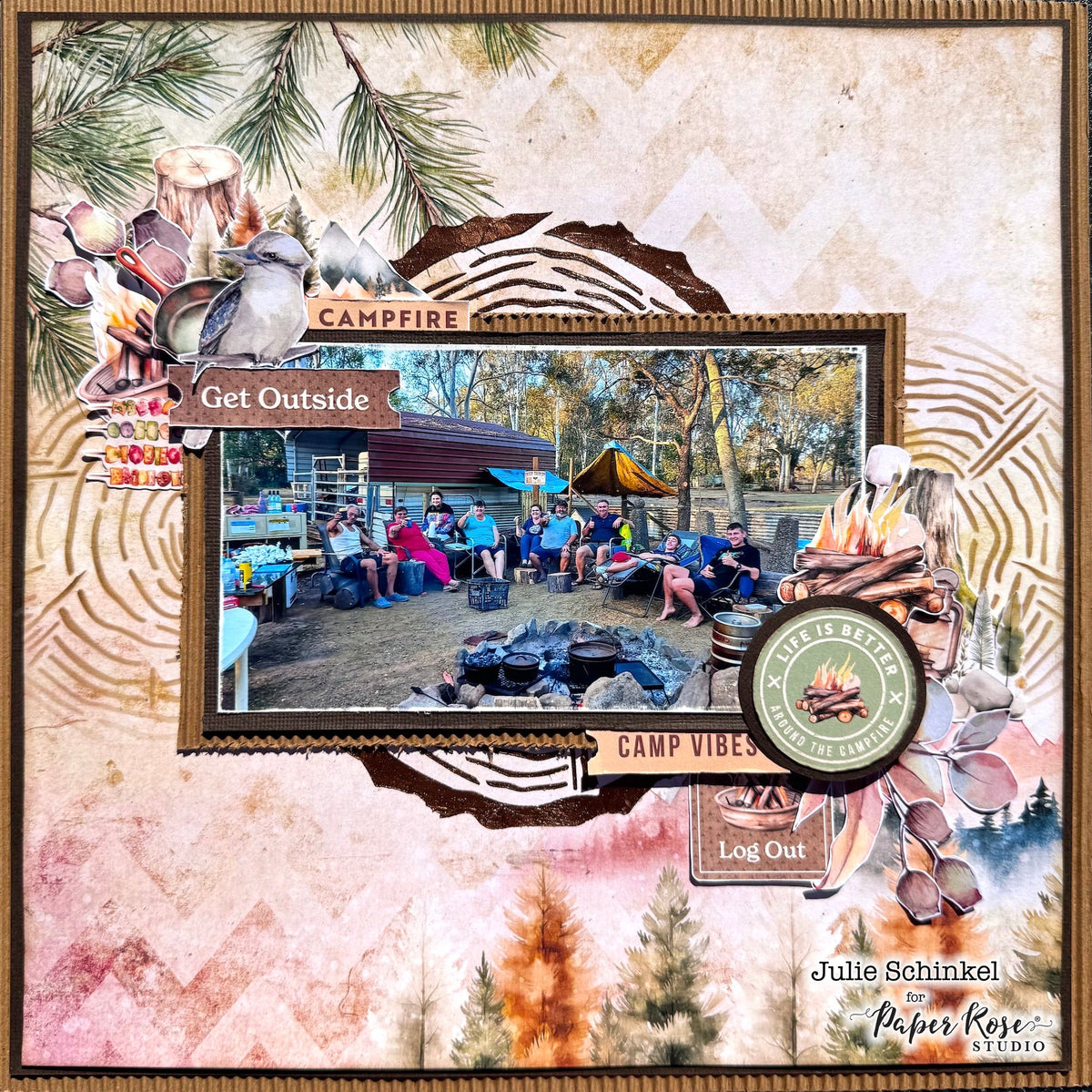 Campfire Tales Scrapbook Layout - Julie Schinkel