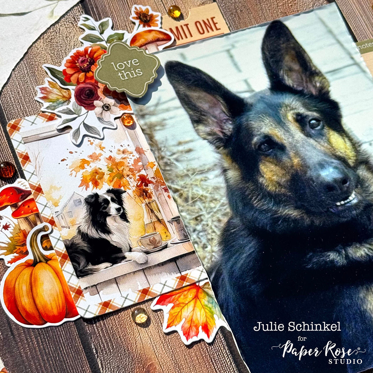 Autumn Florals Scrapbook Layout - Julie Schinkel