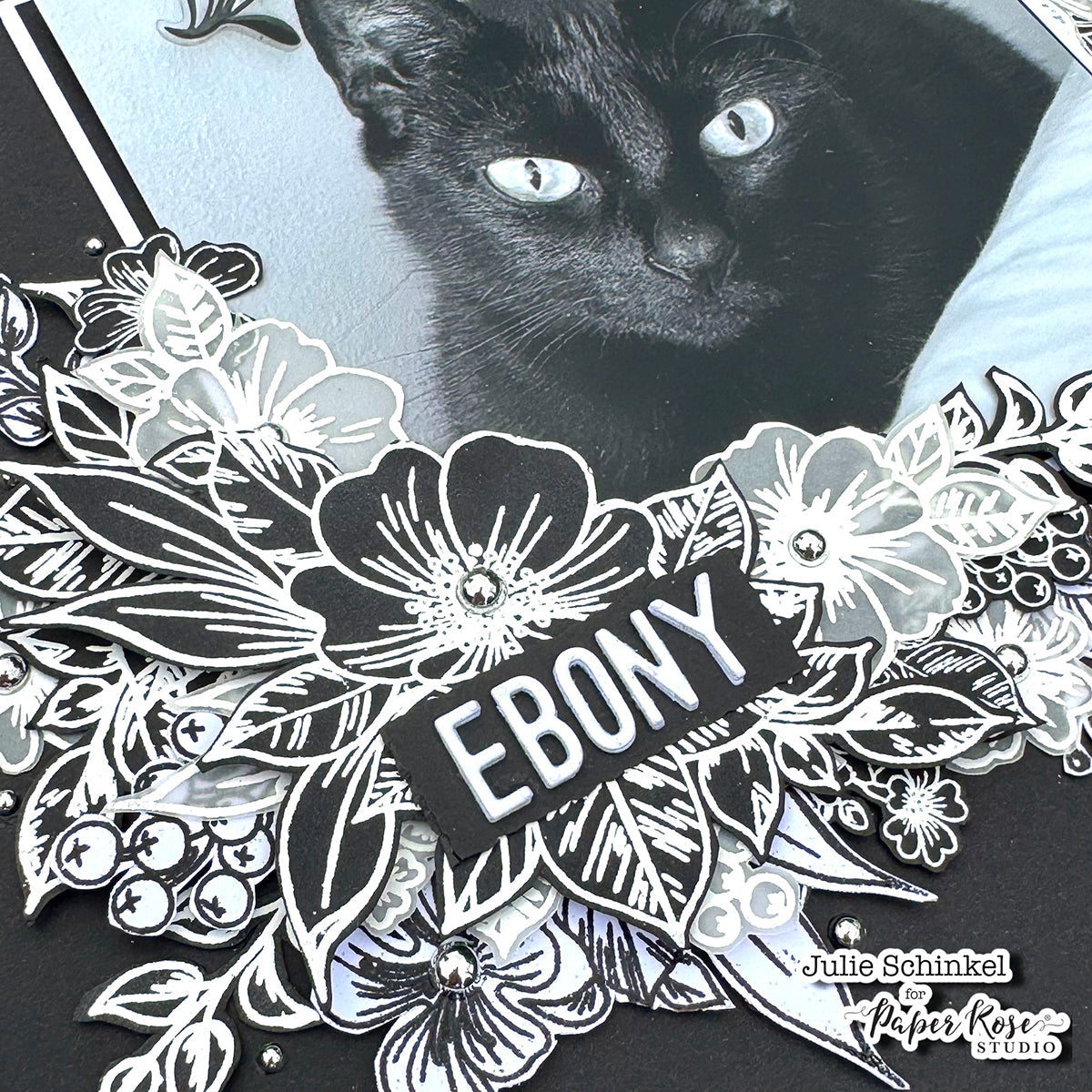 Bouquet Stamped Scrapbook Layout - Julie Schinkel