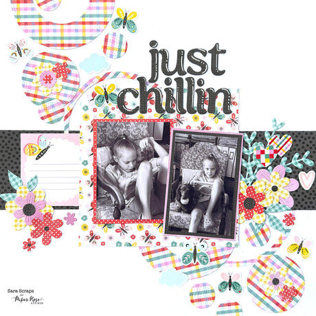 Happy Moments Scrapbook Layout - Sara Mishler