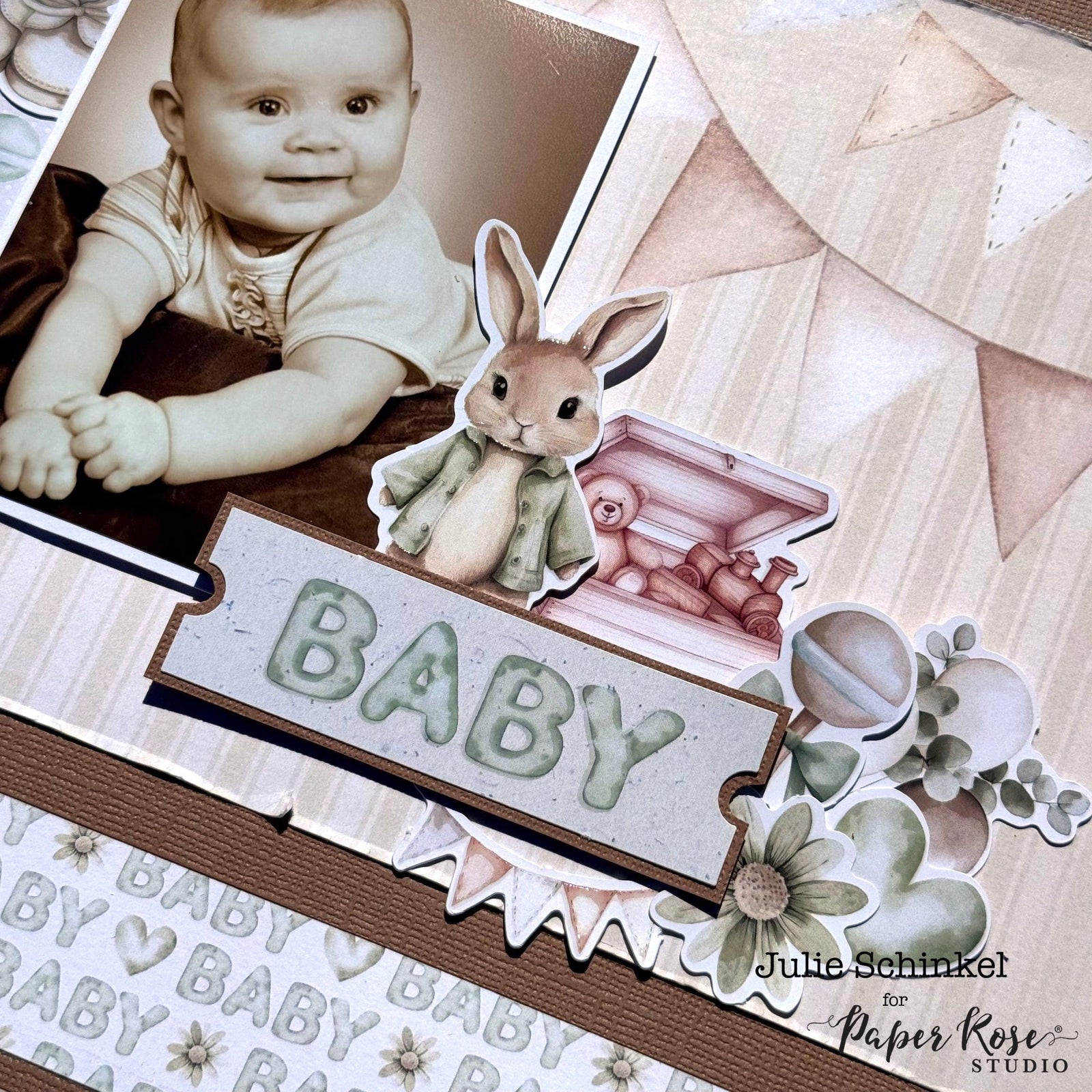 Boho Baby Scrapbook Layout #2 - Julie Schinkel